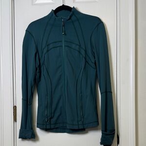 Lululemon Teal Full Zip Athletic Jacket Thumbholes Size 10
